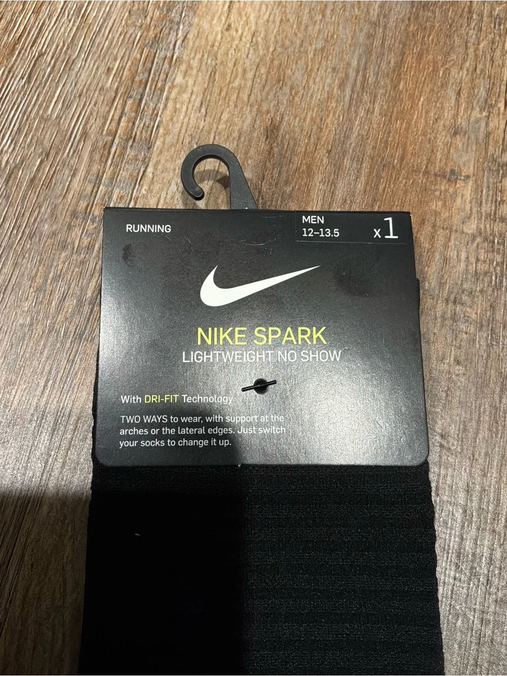 Nike Spark Running No Show Socks Black SK0052 010 Dri-Fit Men’s Sz 12 - 13.5